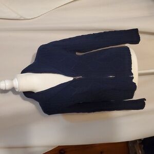 Chaps Navy Blue Cable Knit Cardigan